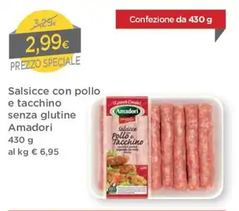 DPiù Amadori Salsicce con Pollo e Tacchino Senza Glutine 430g offerta