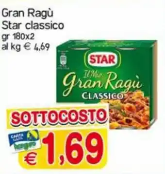 Kanguro Star Gran Ragù Classico gr 180x2 offerta