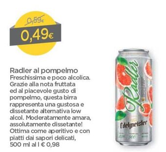 DPiù Radler Al Pompelmo 500ml offerta