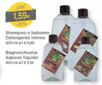 DPiù Shampoo e Balsamo Detergente Intimo 300ml, Bagnoschiuma Sapone Liquido 500ml offerta