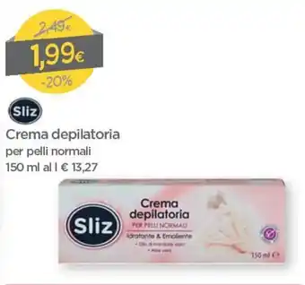 DPiù Sliz Crema Depilatoria 150ml offerta