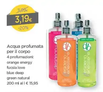 DPiù db Acqua Profumata per lL Corpo 200ml offerta