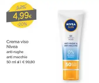 DPiù Nivea Sun Crema Viso 50ml offerta