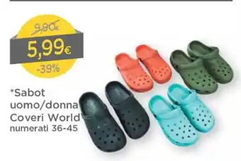 DPiù Sabot Uomo/Donna Coveri World offerta