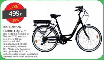 DPiù Bici Elettrica E4000 City 26" offerta