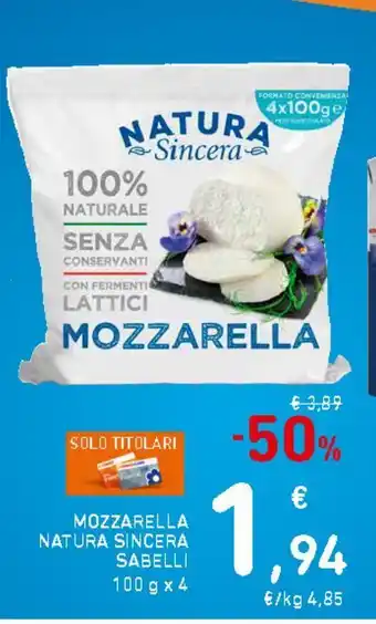Spazio Conad Mozzarella natura sincera sabelli offerta