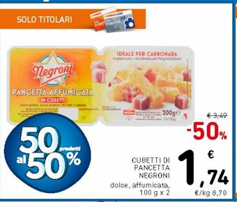 Spazio Conad Cubetti di pancetta negroni offerta