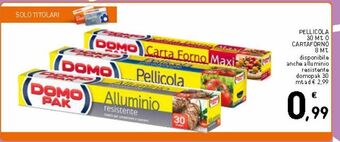Pellicola 30 mt o cartaforno 8 mt