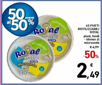 Spazio Conad 45 piatti riutilizzabili royal offerta