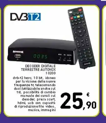 Spazio Conad Decoder digitale terrestre autovox offerta