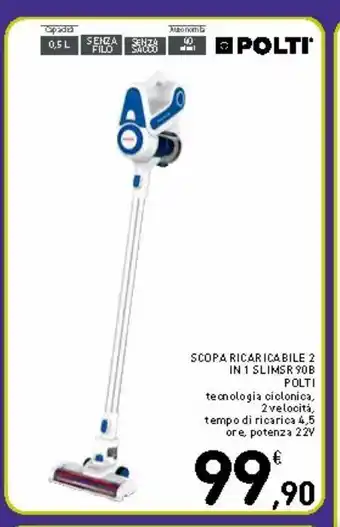 Spazio Conad Scopa ricaricabile 2 in 1 polti offerta