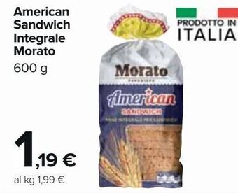 Carrefour Market American sandwich integrale morato offerta