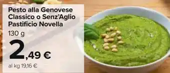 Carrefour Market Pesto alla genovese classico o senz'aglio pastificio novella offerta