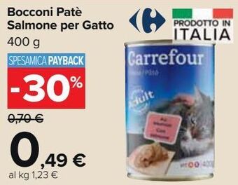 Carrefour Market Bocconi paté salmone per gatto offerta