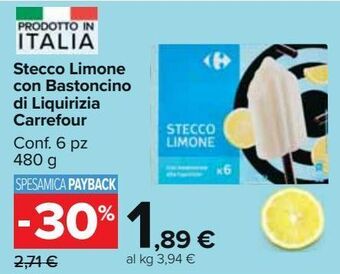 Carrefour Market Stecco limone con bastoncino di liquirizia carrefour offerta