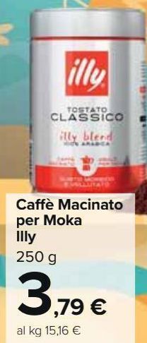 Carrefour Market Caffe macinato per moka illy offerta