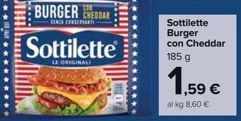 Carrefour Market Sottilette burger con cheddar offerta