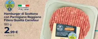 Carrefour Market Hamburger di scottona con parmigiano reggiano filiera qualitá carrefour offerta