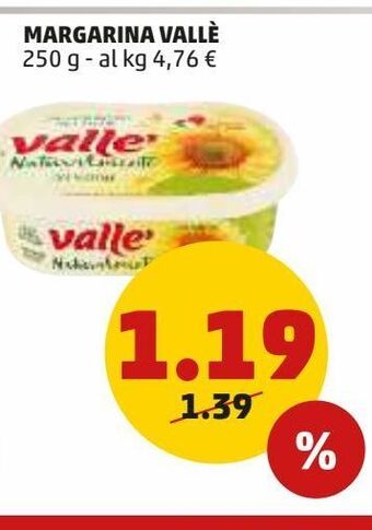 PENNY Margarina valle' 250g offerta