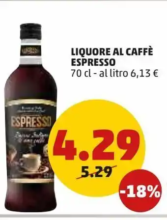 PENNY Liquore al caffè espressp 70cl offerta