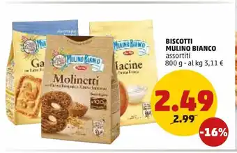 PENNY Biscotti mulino bianco assortiti 800g offerta