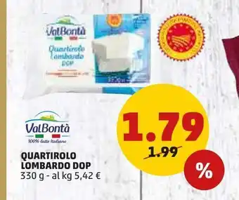 PENNY Quartirolo lombardo dop 330g valbontá offerta