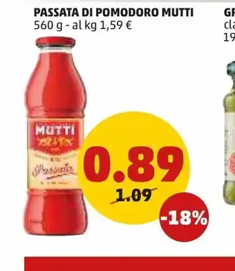 PENNY Passata di pomodoro mutti 560g offerta