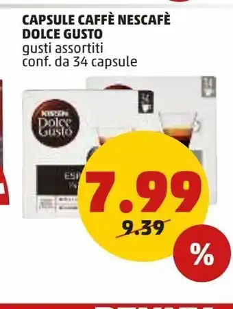 PENNY Capsule caffè nescafè dolce gusto gusti assortiti conf. da 34 capsule offerta