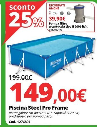 Brico Io Piscina steel pro frame offerta