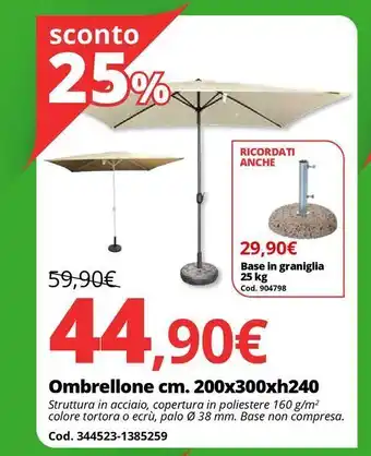 Brico Io Ombrellone 200x300xh240cm offerta