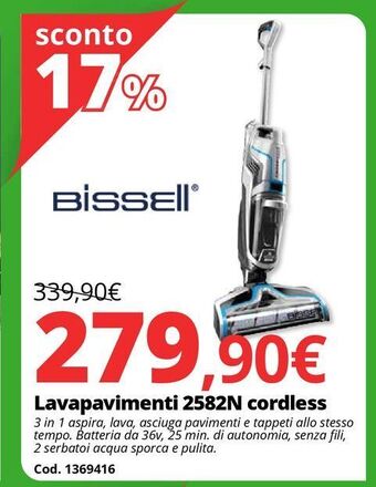 Brico Io Lavapavimenti 2582n cordless offerta