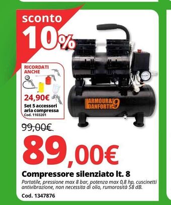 Compressore silenziato lt. 8