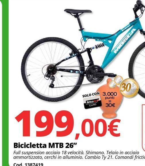 Bicicletta mtb 26” offerta di Brico Io