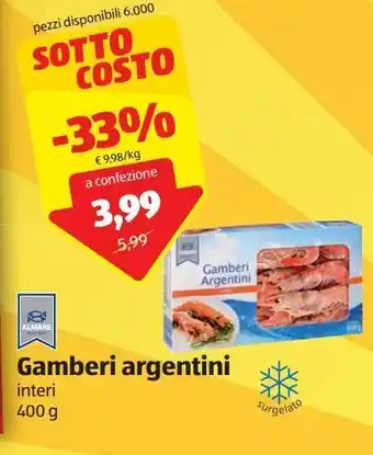 ALDI Gamberi argentini almare maroso offerta