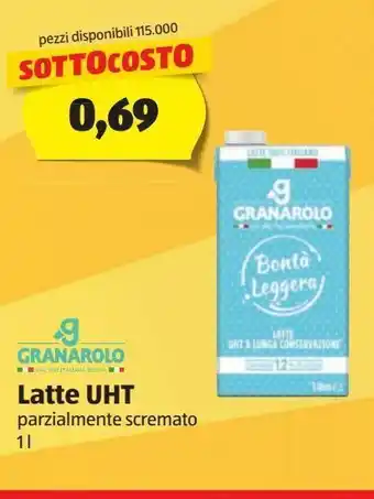 ALDI Latte uht parzialmente scremato granarolo offerta