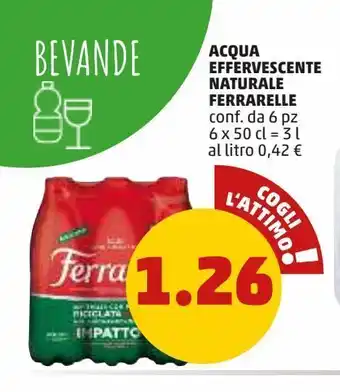 PENNY Acqua effervescente naturale ferrarelle conf. da 6pz 6x50cl=3l offerta
