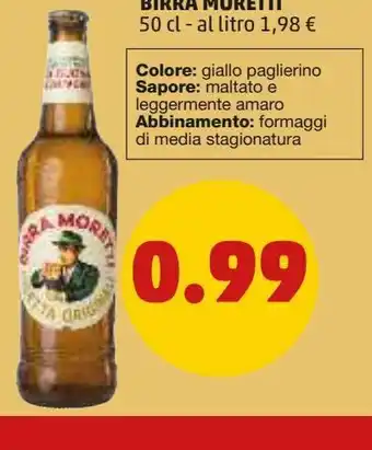 PENNY Birra moretti 50c offerta