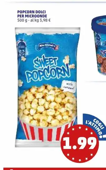 PENNY Popcorn dolci per microonde 500g offerta