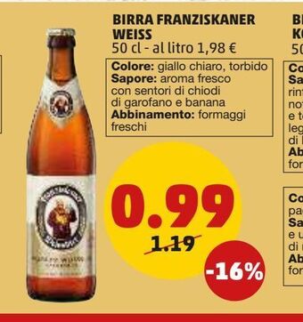 PENNY Birra franziskaner weiss 50cl offerta