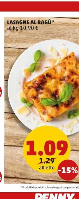 PENNY Lasagne al ragu offerta