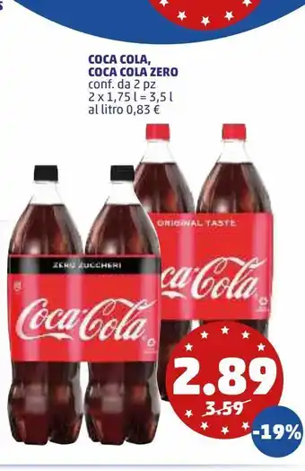 PENNY Coca-cola, coca cola zero conf. da 2pz offerta