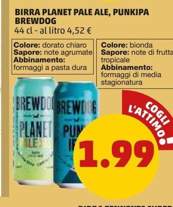 Birra planet pale ale, punkipa brewdog 44cl
