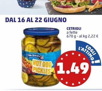 PENNY Cetrioli a fette 670g offerta
