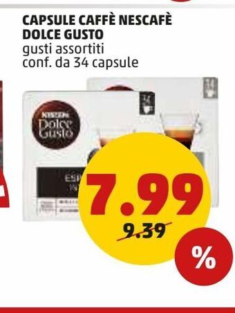 PENNY Capsule caffè nescafè dolce gusto gusti assortiti conf. da 34 capsule offerta