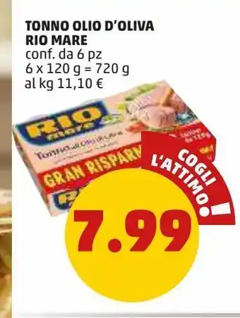 PENNY Tonno in olio d'oliva rio mare conf. da 6pz offerta