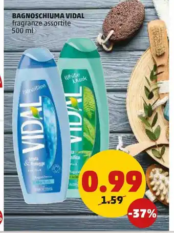 PENNY Bagno schiuma vidal fraganze assortite 500ml offerta