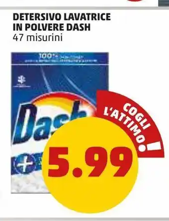 PENNY Detersivo lavatrice in polvere dash 47 misurini offerta