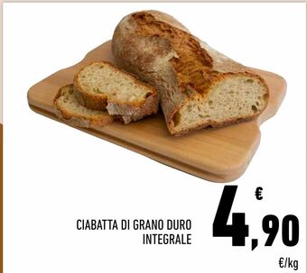Conad Ciabatta di grano duro integrale offerta