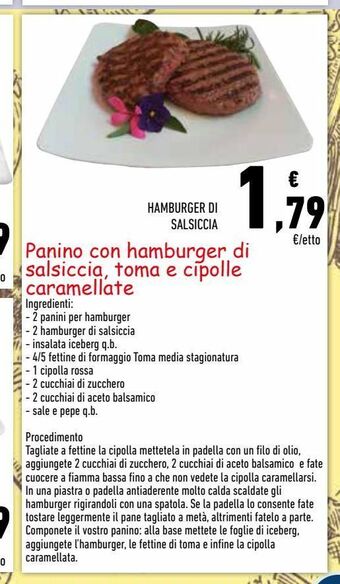Conad Hamburger di salsiccia offerta