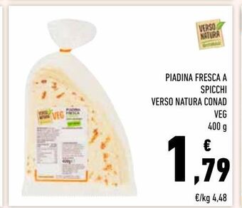 Conad Piadina fresca a spicchi verso natura conad veg offerta